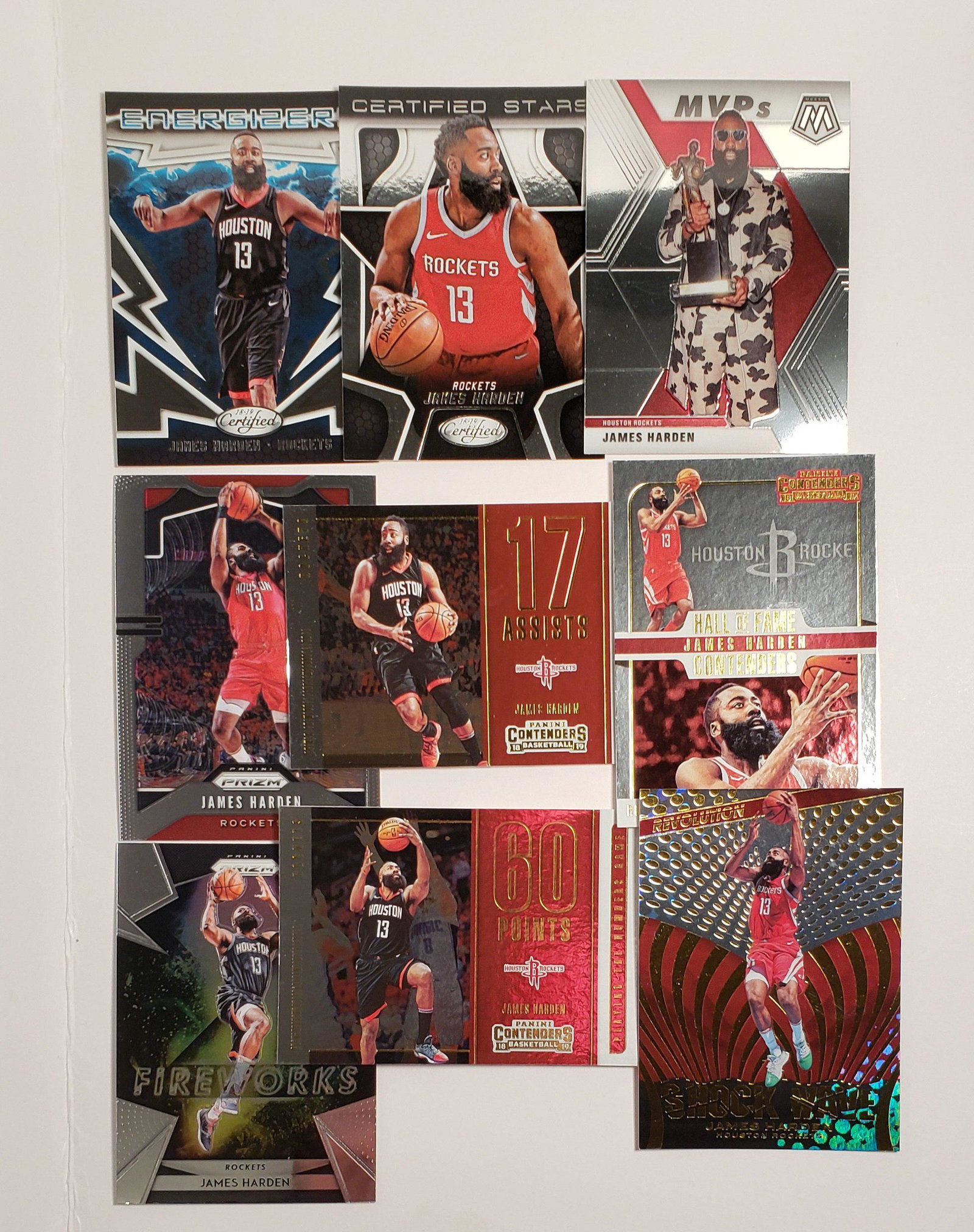 LOT OF 10 JAMES HARDEN HOUSTON ROCKETS CARDS: LOT OF 10 JAMES HARDEN HOUSTON ROCKETS CARDS