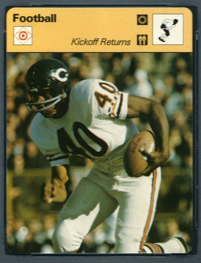 1977 Gale Sayers Chicago Bears NFL Sportscaster Card: 1977 Gale Sayers Chicago Bears Kickoff Returns NFL Sportscaster Card #46-13