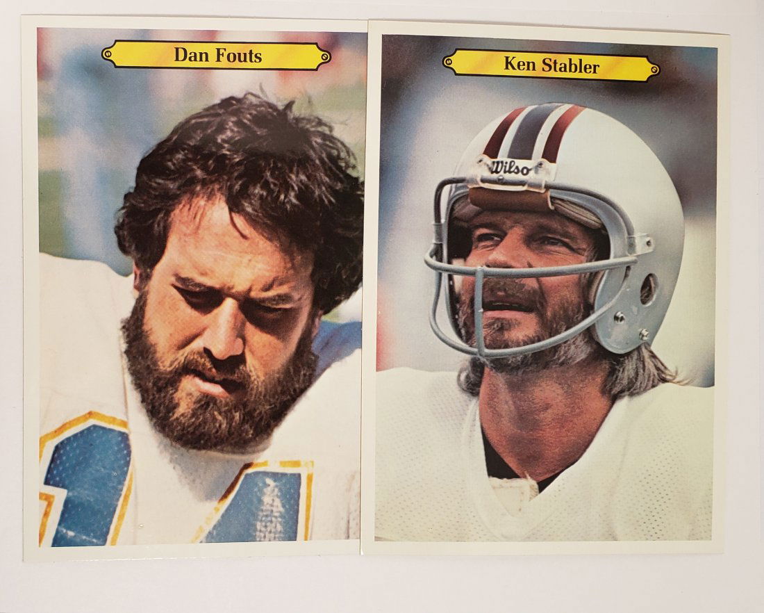 1980 TOPPS FOOTBALL JUMBO GLOSSY CARDS DAN FOUTS: DAN FOUTS CHARGERS, KENNY STABLER OILERS