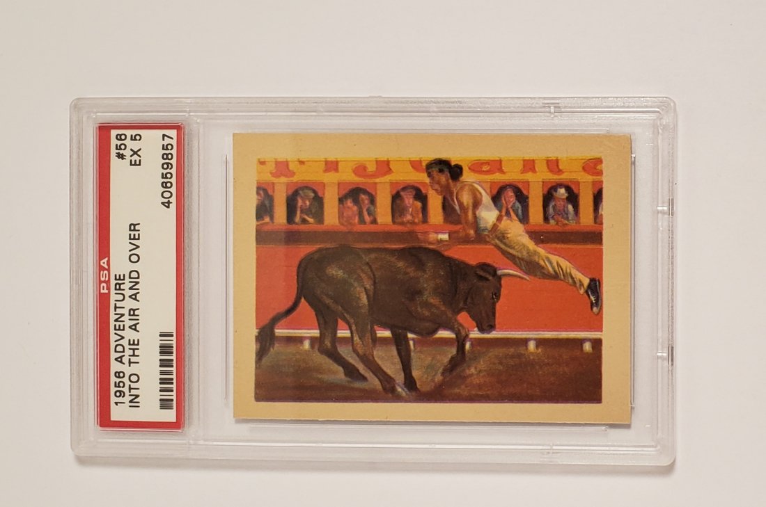 PSA GRADED 1956 ADVENTURE CARD INTO THE AIR AND OVER: PSA GRADED 5 EX 1956 ADVENTURE CARD INTO THE AIR AND OVER