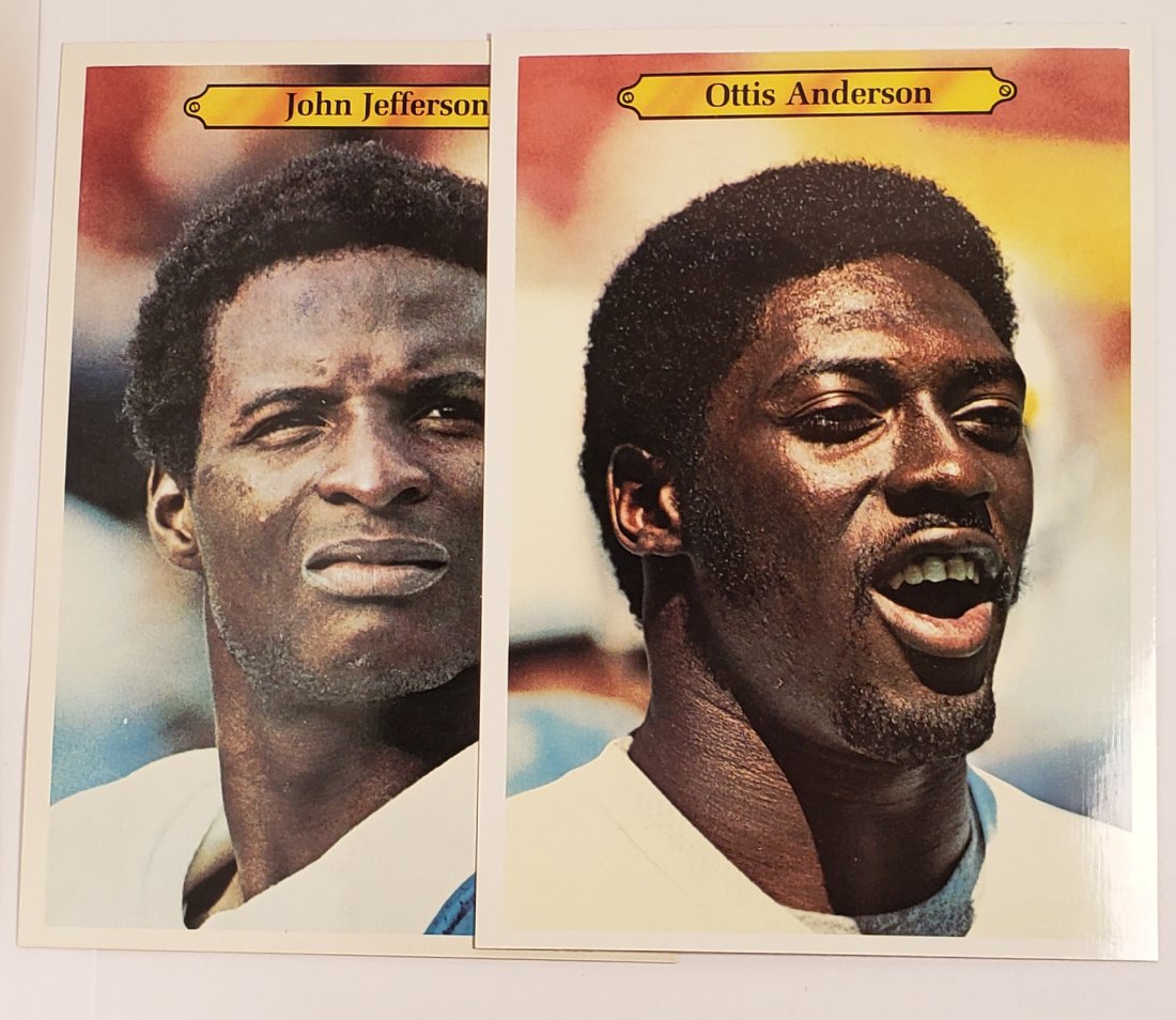 1980 TOPPS FOOTBALL SUPER/JUMBO GLOSSY CARDS: JOHN JEFFERSON CHARGERS AND OTIS ANDERSON