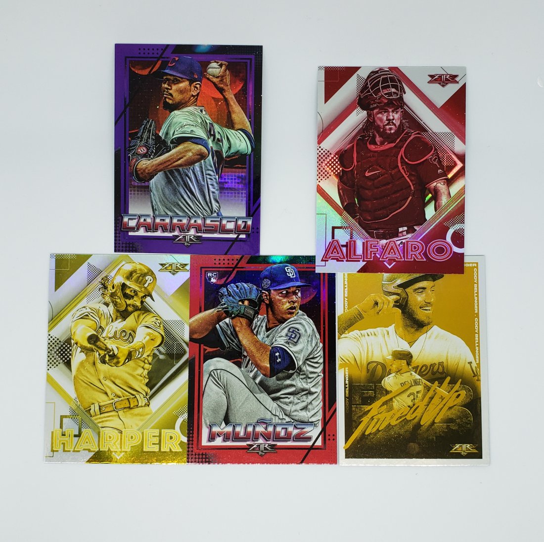 2020 TOPPS FIRE SERIES FOILS ROOKIES AND SPS: NICE ASSORTENT OF HOLO FOIL PARALELLS FROM THE 2020 TOPPS FIRE ISSUE