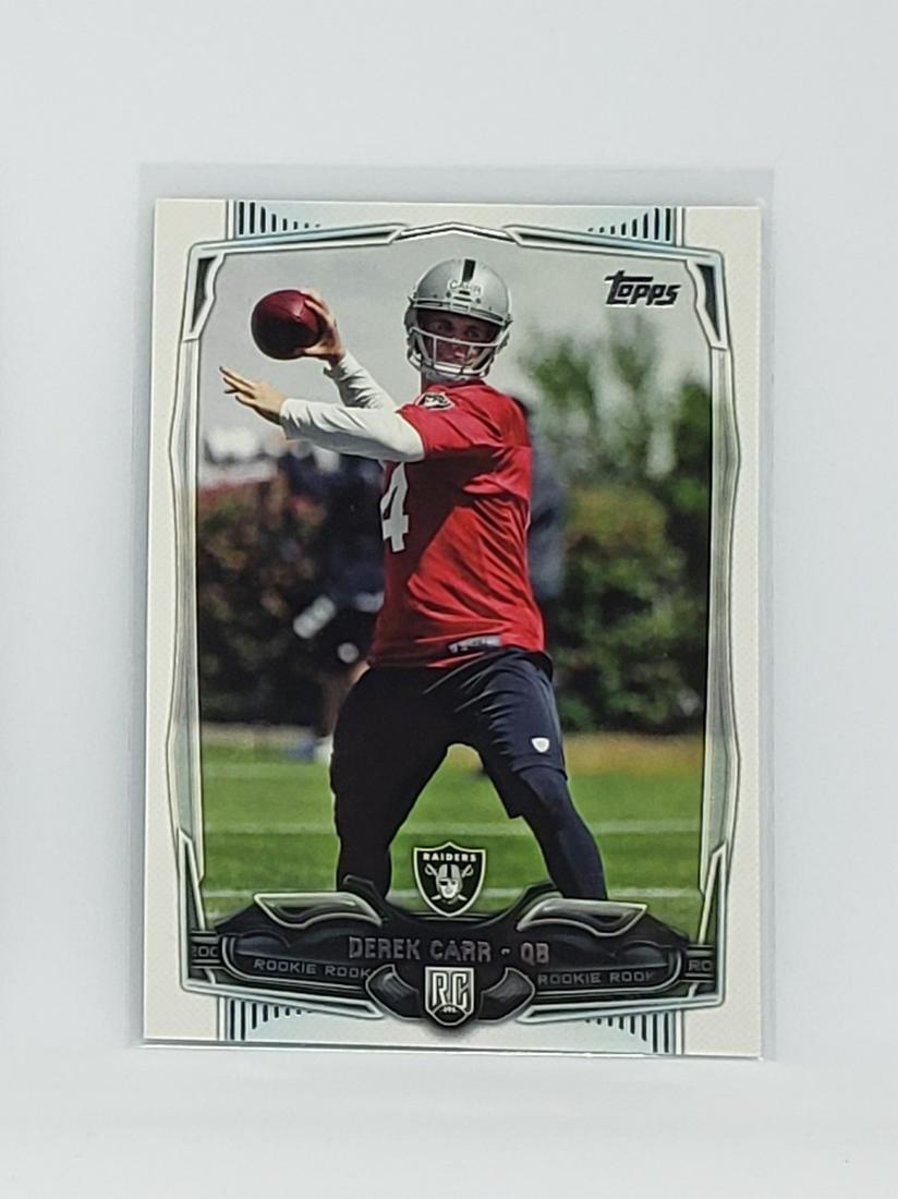 2014 TOPPS DEREK CARR LAS VEGAS RAIDERS ROOKIE CARD: 2014 TOPPS FOOTBALL ROOKIE CARDS