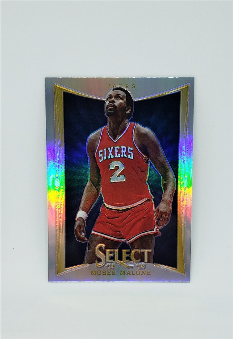2012 MOSES MALONE 1ST YEAR SELECT SILVER PRISM SP: 2012 PANINI SELECT BASKETBALL MOSES MALONE SILVER PRIZM