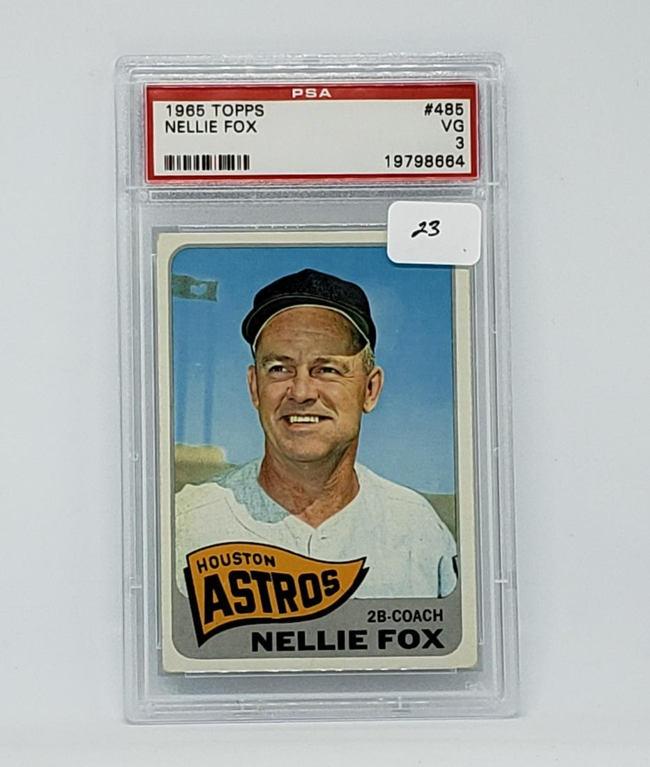 1965 TOPPS #485 NELLIE FOX COLT .45s HOF POP 5 PSA 3: 1965 TOPPS #485 NELLIE FOX COLT .45s HOF POP 5 PSA 3
