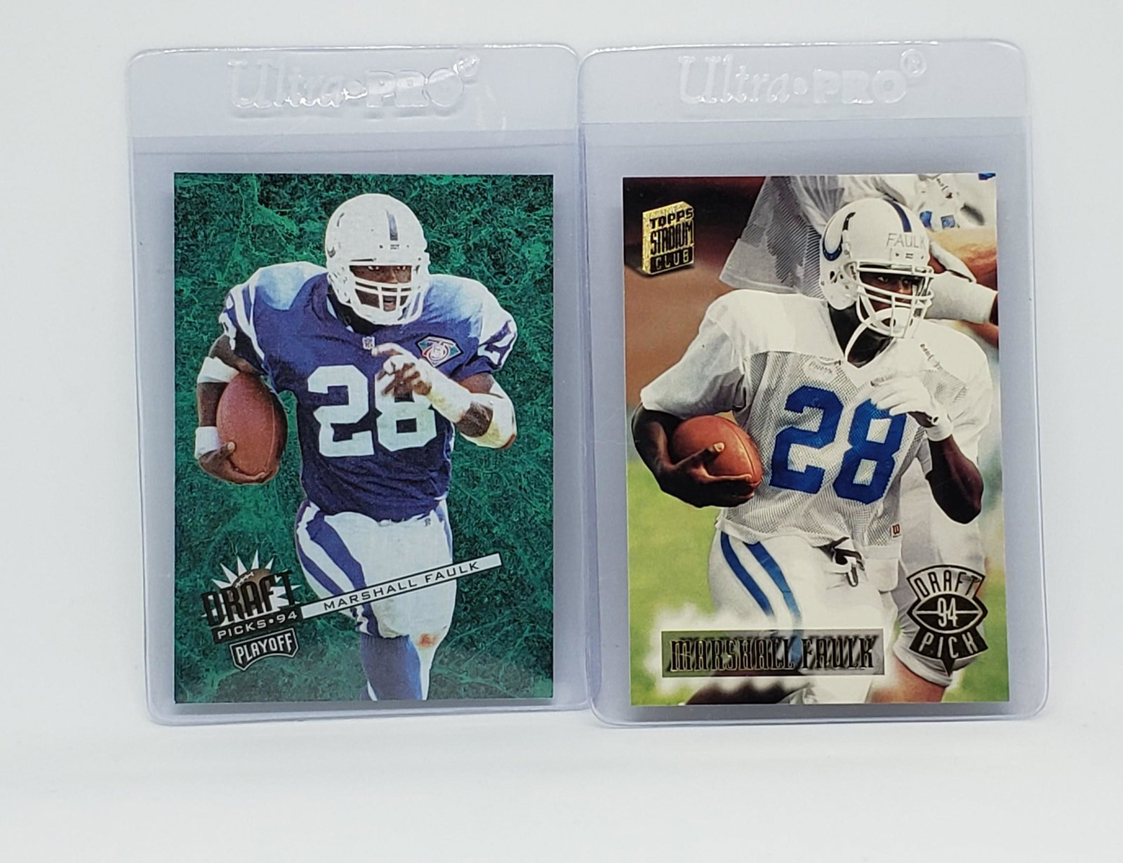 2- MARSHALL FAULK NFL HOFER ROOKIE CARDS: 2- MARSHALL FAULK NFL HOFER ROOKIE CARDS COLTS/RAMS