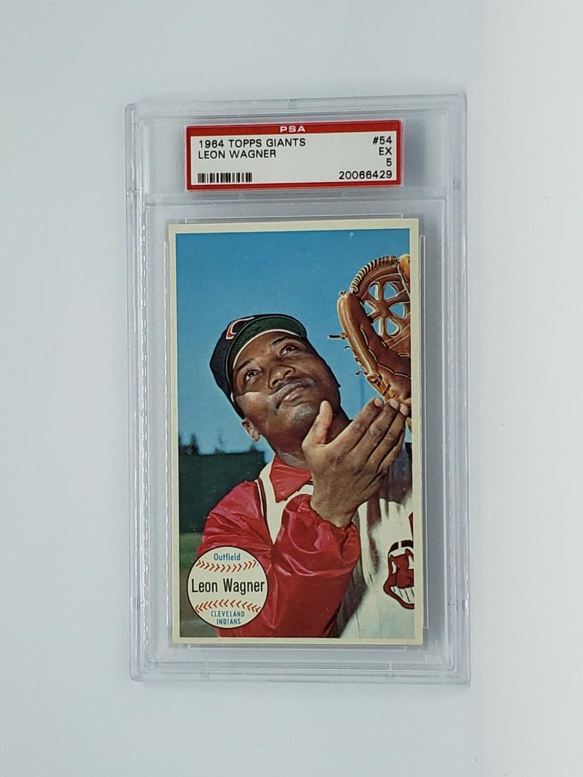 PSA GRADED 1964 TOPPS GIANTS LEON WAGNER INDIANS: PSA GRADED 1964 TOPPS GIANTS LEON WAGNER INDIANS