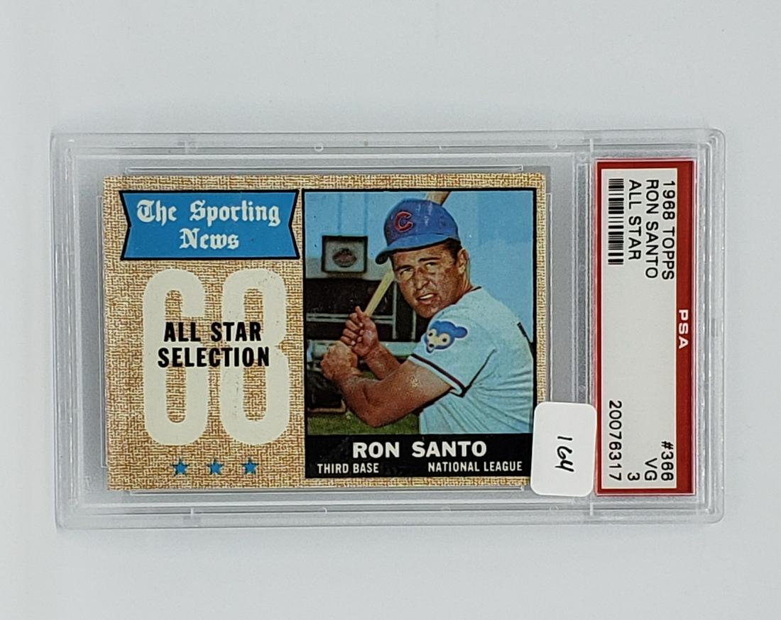 GRADED 1968 TOPPS ALL STAR #366 RON SANTO CUBS HOF PSA: GRADED 1968 TOPPS ALL STAR #366 RON SANTO CUBS HOF PSA 3