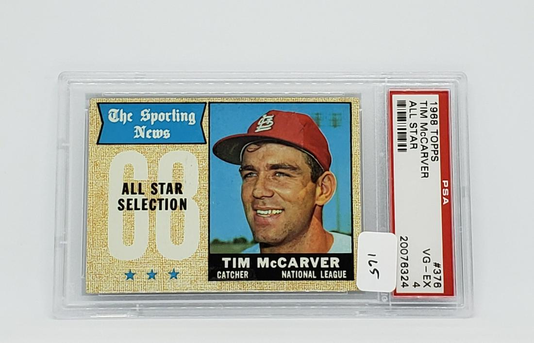 GRADED 1968 TOPPS ALL STAR #376 TIM McCARVER CARDINALS: GRADED 1968 TOPPS ALL STAR #376 TIM McCARVER CARDINALS POP 9 PSA 4