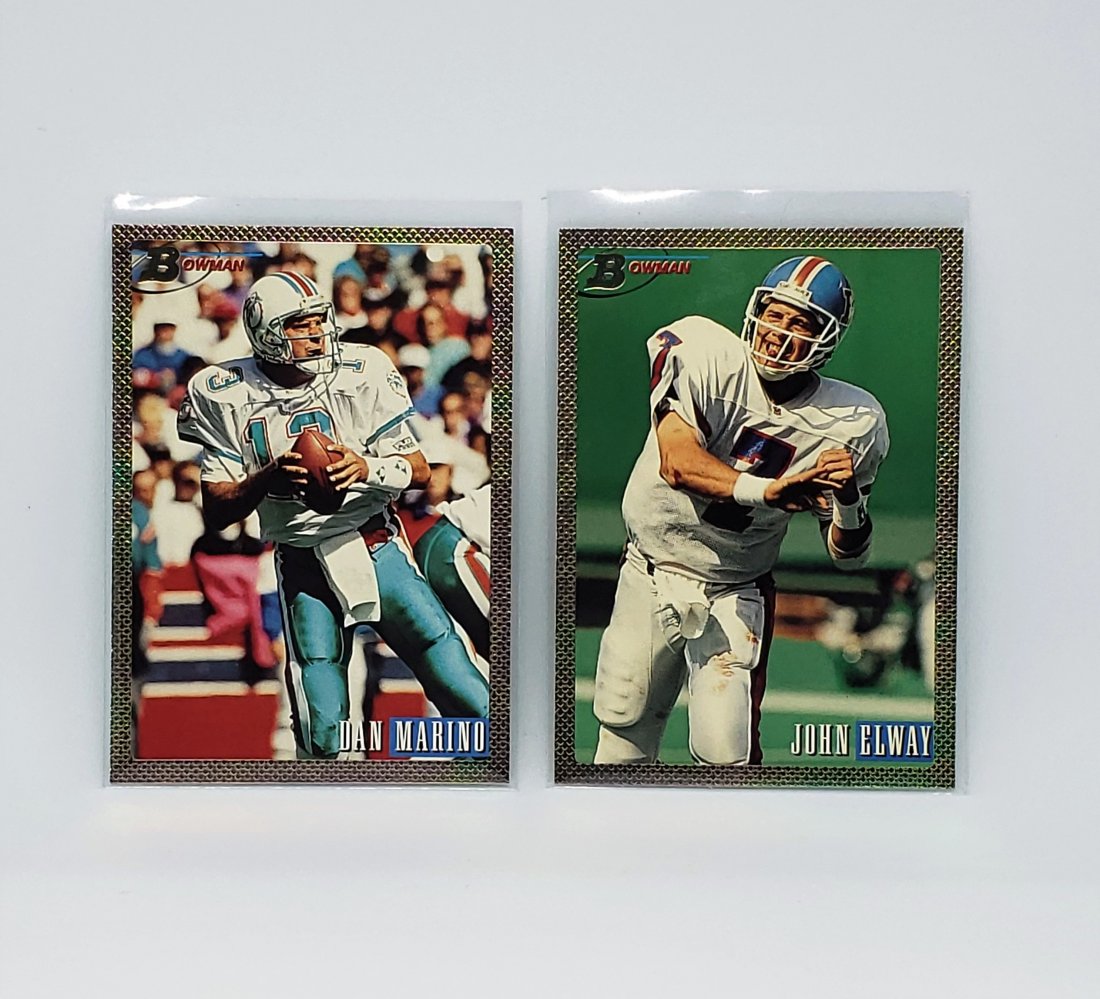 1993 BOWMAN JOHN ELWAY & DAN MARINO FOIL INSERTS: 1993 BOWMAN JOHN ELWAY & DAN MARINO FOIL INSERTS