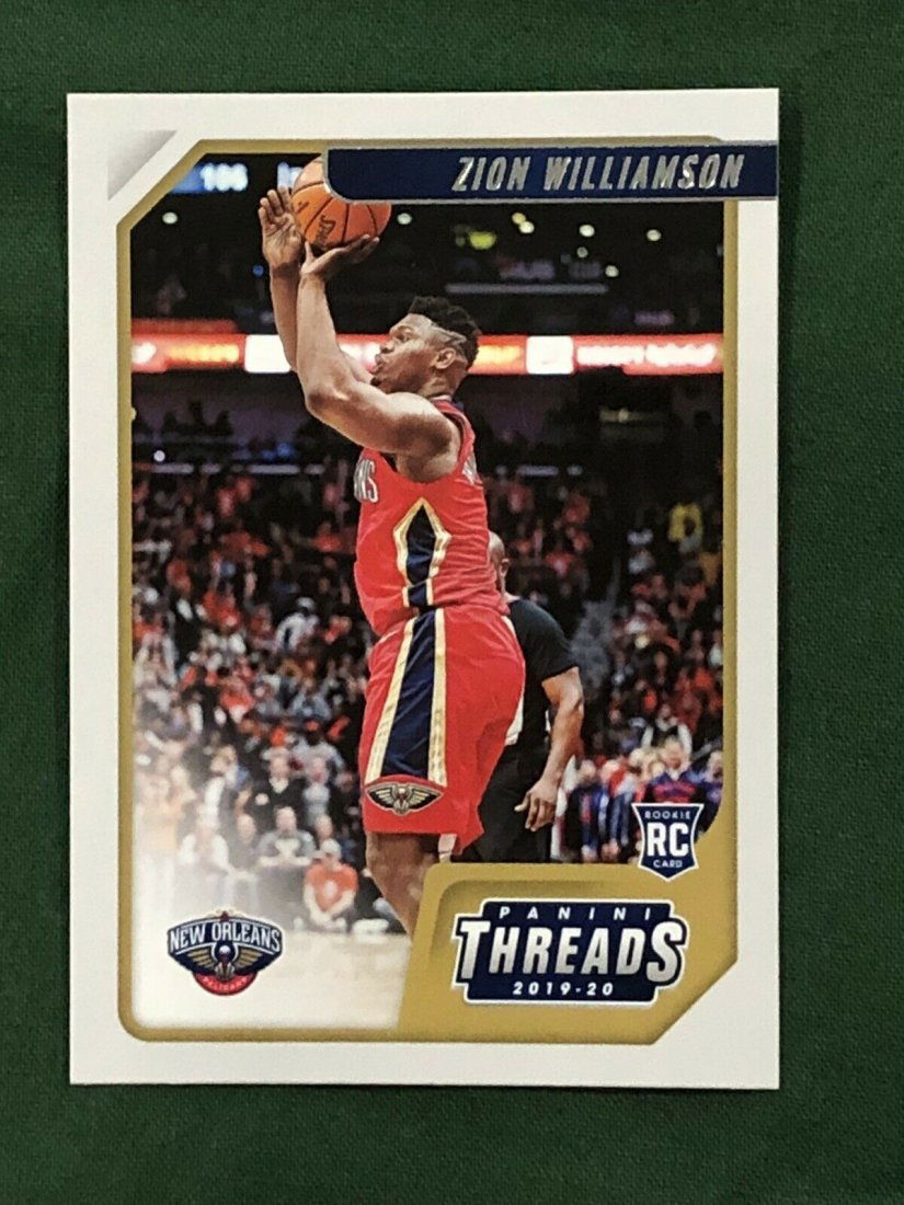 Zion Williamson Panini Chronicles TRUE LICENSED ROOKIE: 2019-20 Zion Williamson Panini Chronicles Threads licensed rookie card