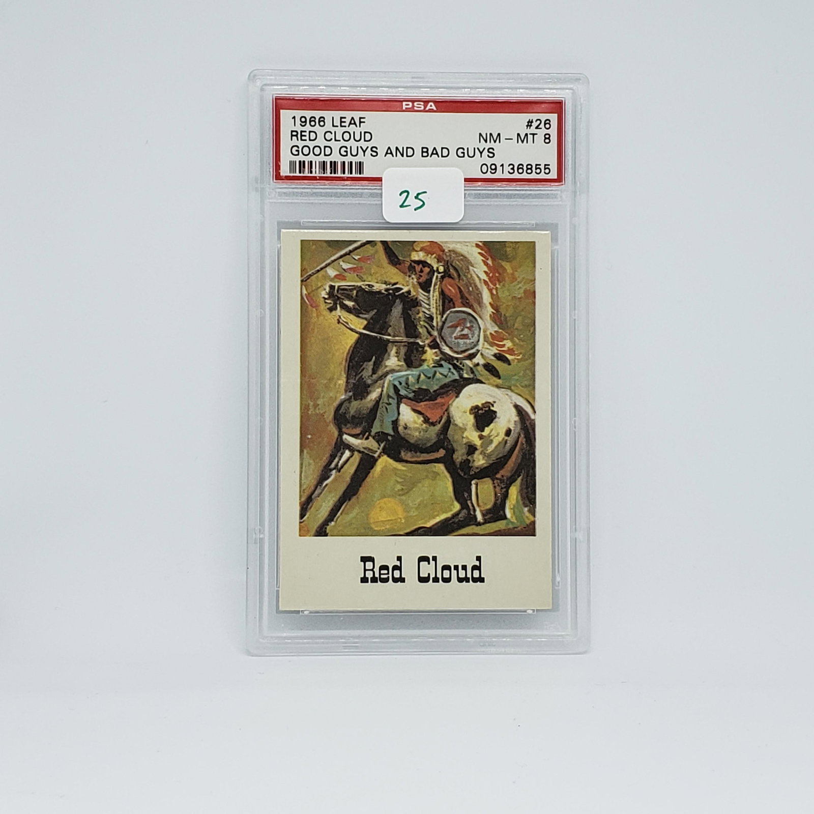 PSA GRADED 1966 LEAF GOOD GUYS BAD GUYS RED CLOUD: PSA GRADED 1966 LEAF RED CLOUD #26 PSA 8