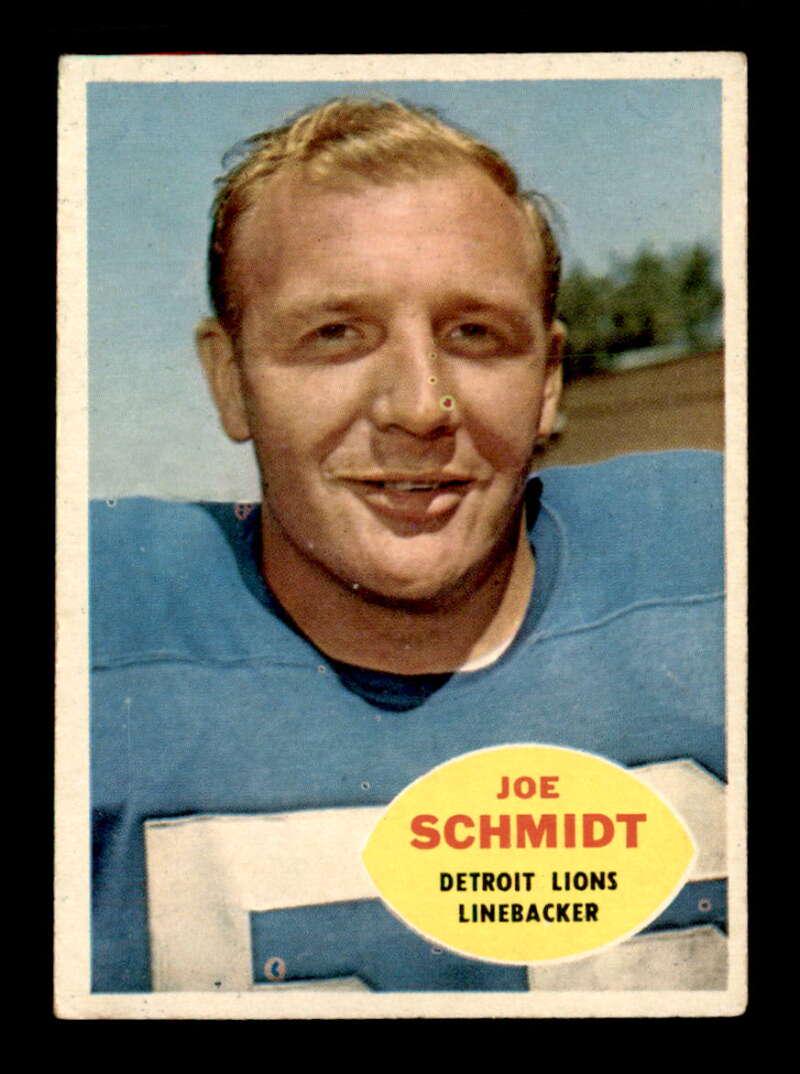 VINTAGE HALL OF FAME FOOTBALL CARDS 1960 TOPPS: #46 Joe Schmidt HOF 1960 Topps Football Card EXMT+