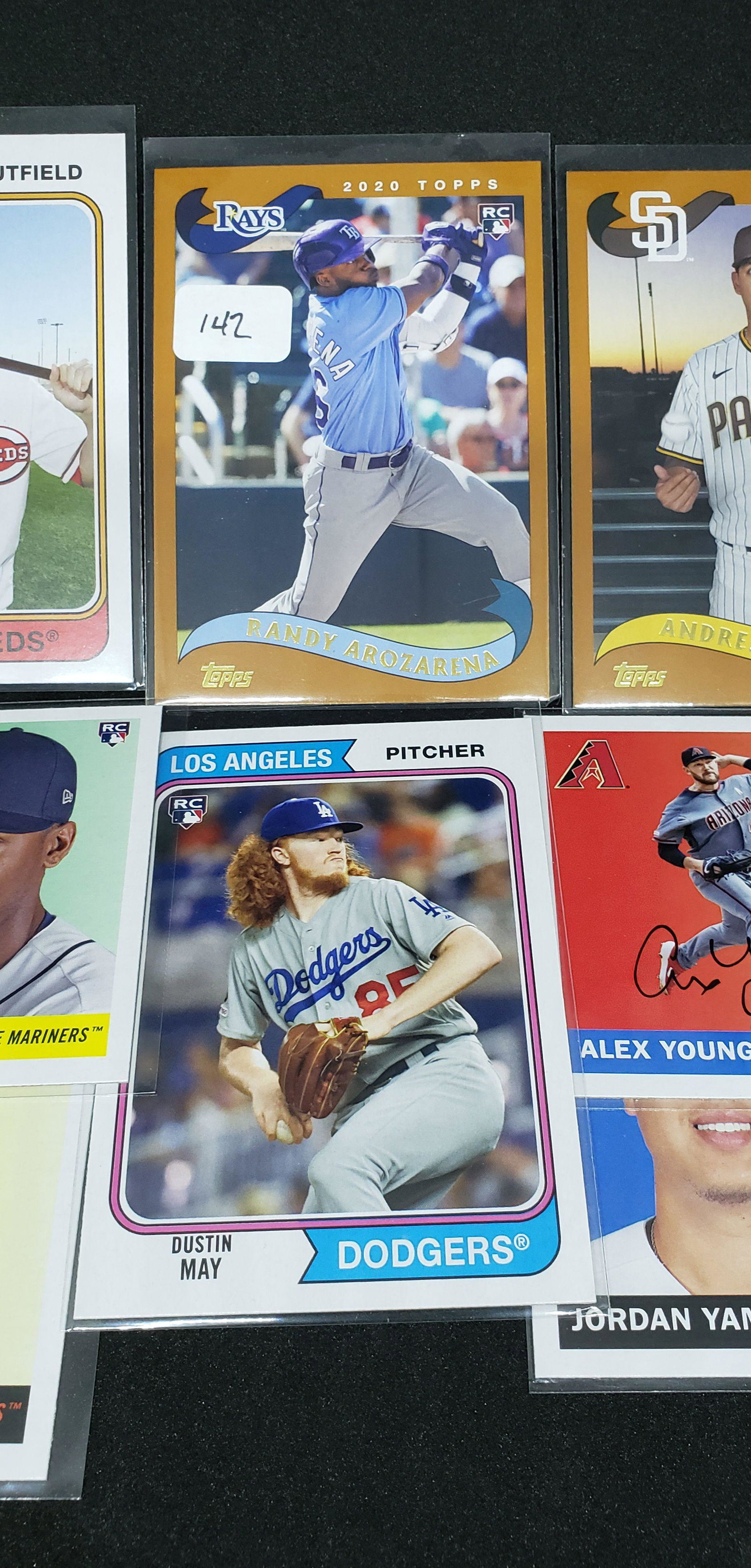 RANDY AROZARENA TOPPS ARCHIVES ROOKIE CARD +: 2020 TOPPS ARCHIVES ROOKIE CARDS WITH PLAYOFF HERO RANDY AROZARENA, KYLE LEWIS AND 6 OTHER TOP RCC