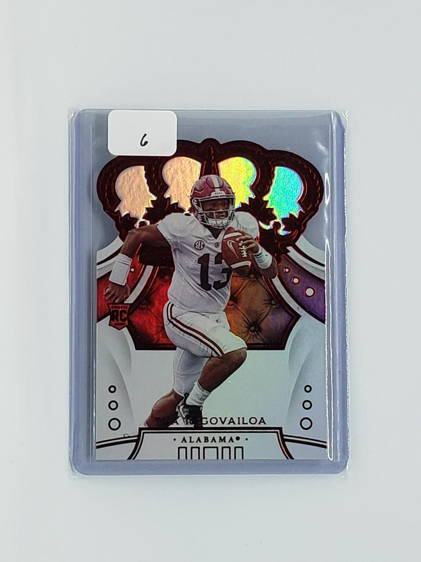 2020 PANINI CHRONICLES TUA TAGOVAILOA ROOKIE CARD: TUA TAGOVAILOA PANINI CHRONICLES GROWNE ROYALE ROOKIE CARD