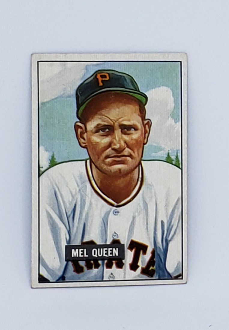 1951 BOWMAN BASEBALL # 309 MEL QUEEN PIRATES EX+: 1951 BOWMAN BASEBALL # 309 MEL QUEEN PIRATES EX+
