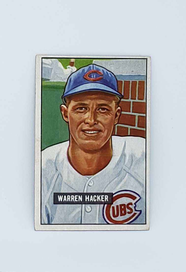 1951 BOWMAN BASEBALL #319 WARREN HACKER CHICAGO CUBS: 1951 BOWMAN BASEBALL #319 WARREN HACKER CHICAGO CUBS