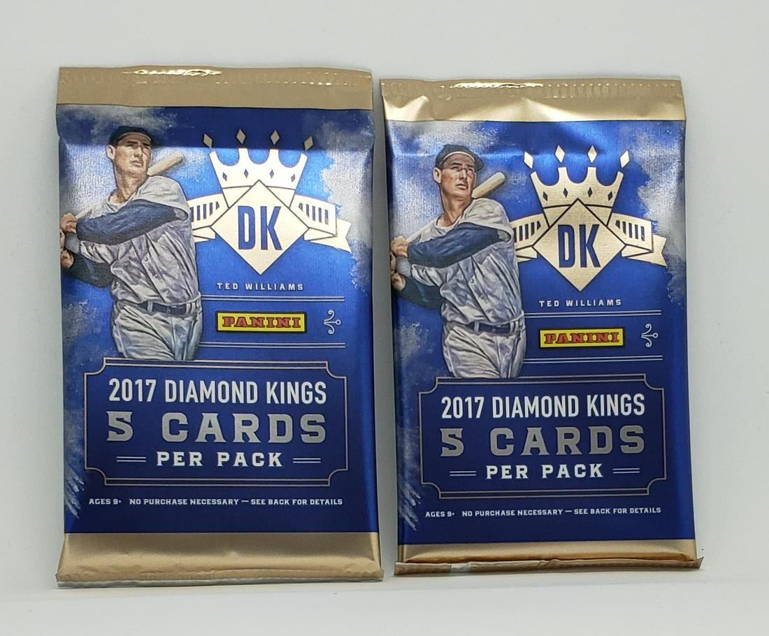 2 PACKS OF 2017 DIAMOND KINGS WITH TED WILLIAMS INSERTS: 2017 DK AARON JUDGE, CODY BELLINGER, ANDREW BENINTENDI ROOKIE YEAR
