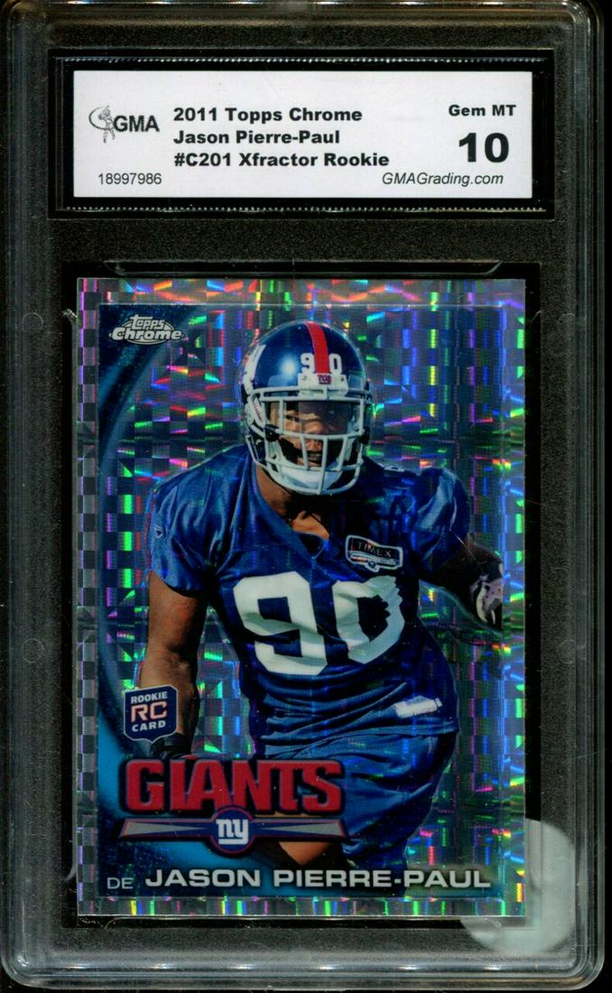 GRADED 2011 TOPPS CHROME XFRACTOR JASON PIERRE-PAUL RC: GRADED 2011 TOPPS CHROME XFRACTOR JASON PIERRE-PAUL RC