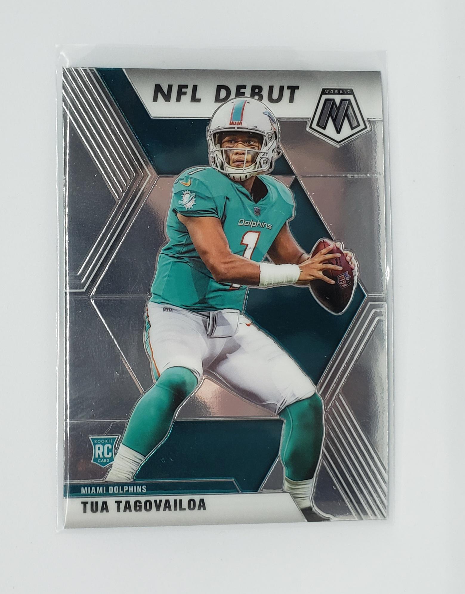 TUA TAGOVAILOA MIAMI DOLPHINS NFL DEBUTROOKIE CARD: 2020 MOSIAC PANINI