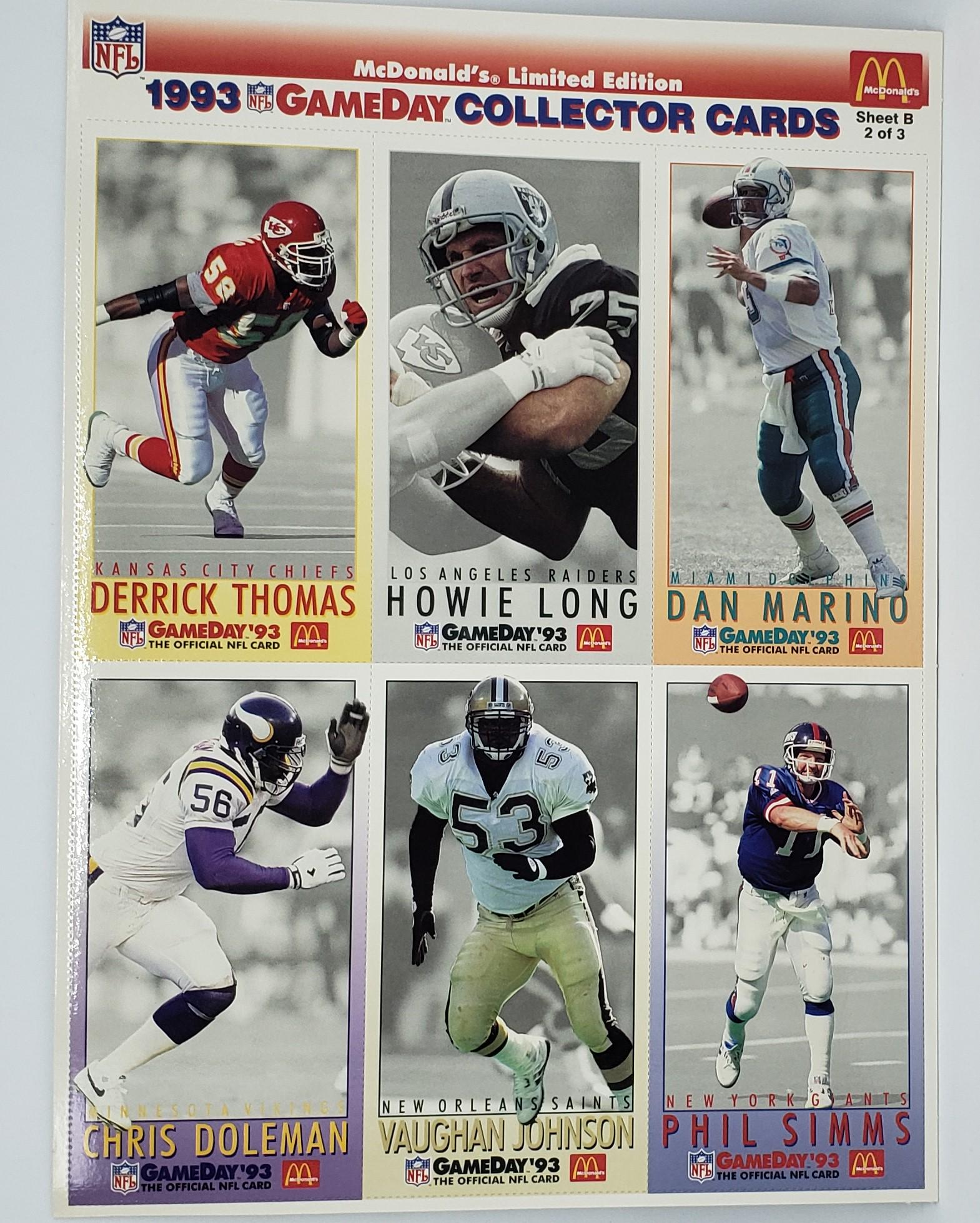 1993 MCDONALDS GAME DAY CARDS (1 of 1)