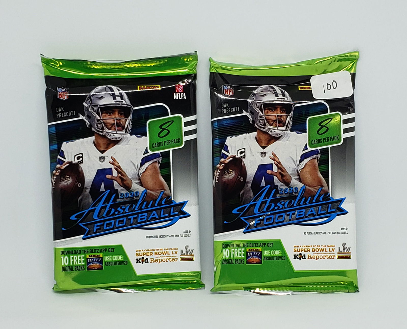 (2PK) 2020 ABSOLUTE FOOTBALL SEALED PACKS BURROW, TUA (1 of 1)