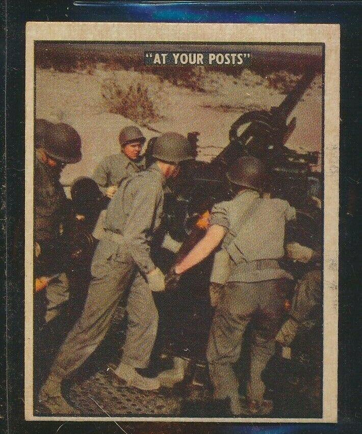 TOPPS FREEDOM'S WAR-KOREAN WAR PROPANGANDA CARDS: 1950 TOPPS FREEDOM'S WAR CARD #113 "At Your Posts" U.S. Army