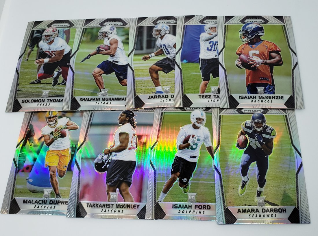 LOT OF 9 PANINI PRIZM 2017 SILVER PRIZM ROOKIES: LOT OF 9 PANINI PRIZM 2017 SILVER PRIZM ROOKIES