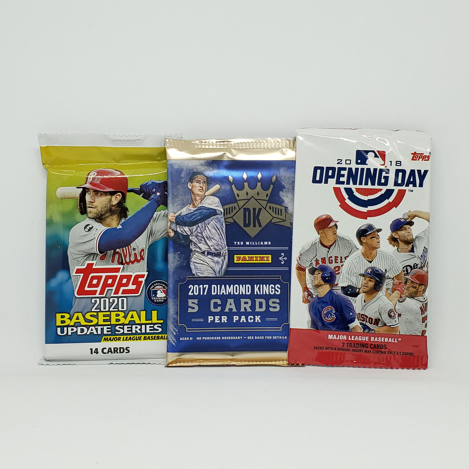 Lot of 3 assorted unopened baseball card packs (1 of 1)