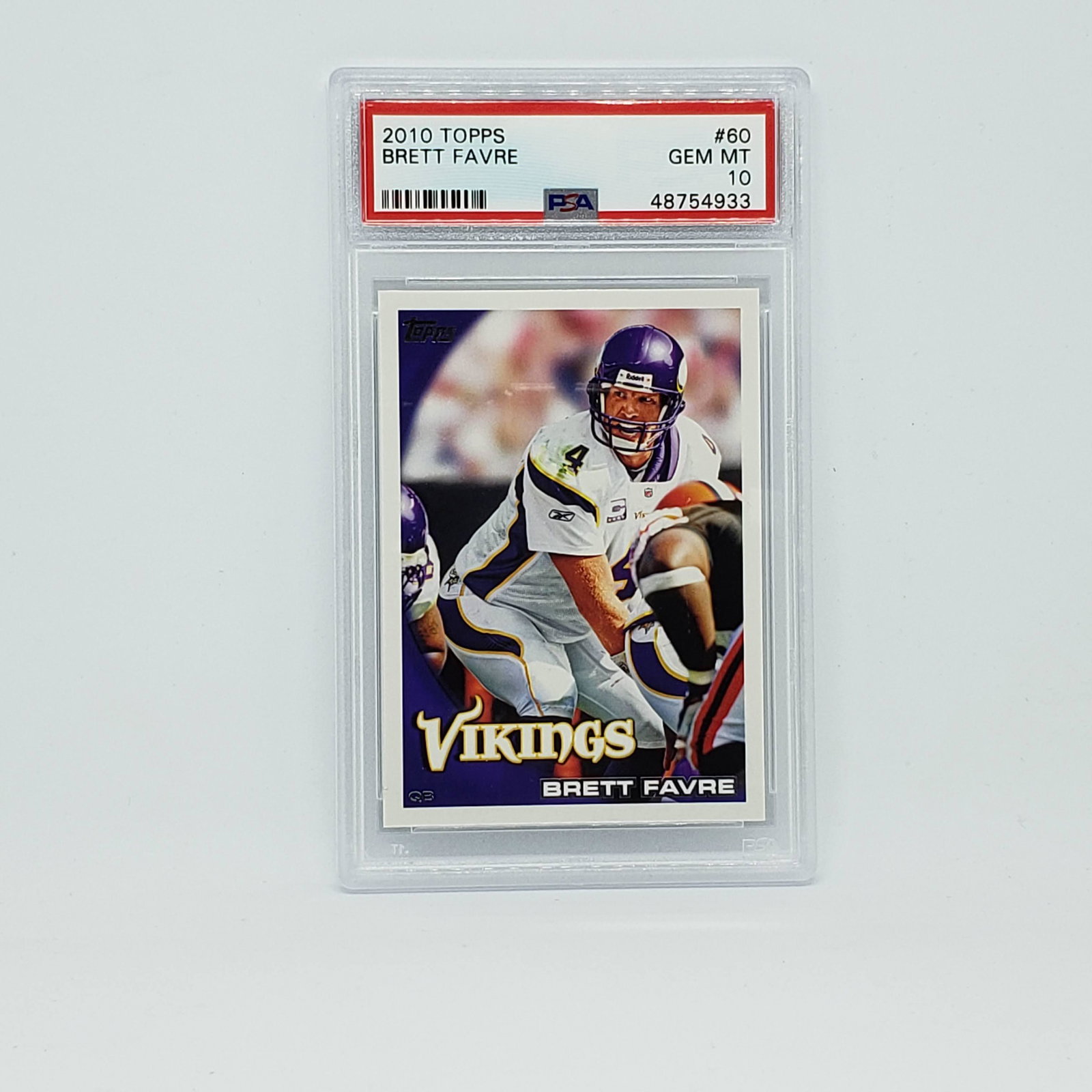 PSA GEM MINT 10 BRETT FAVRE MINNESOTA VIKINGS: PSA 10 GEM MINT 2010 TOPPS #60 BRETT FAVRE MINNESOTA VIKINGS