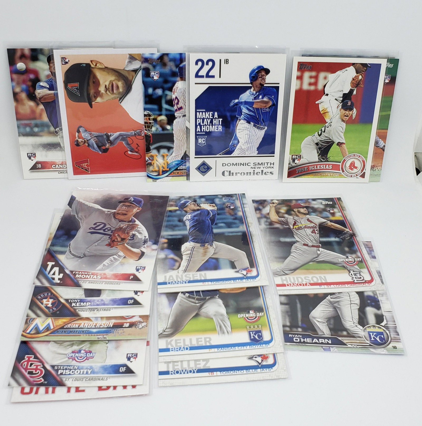 LOT OF 15 ASSORTED BASEBAL CARDS: WITH CHAD WALLACH,AUSIN NOLA, LOGAN WEBB, ETS