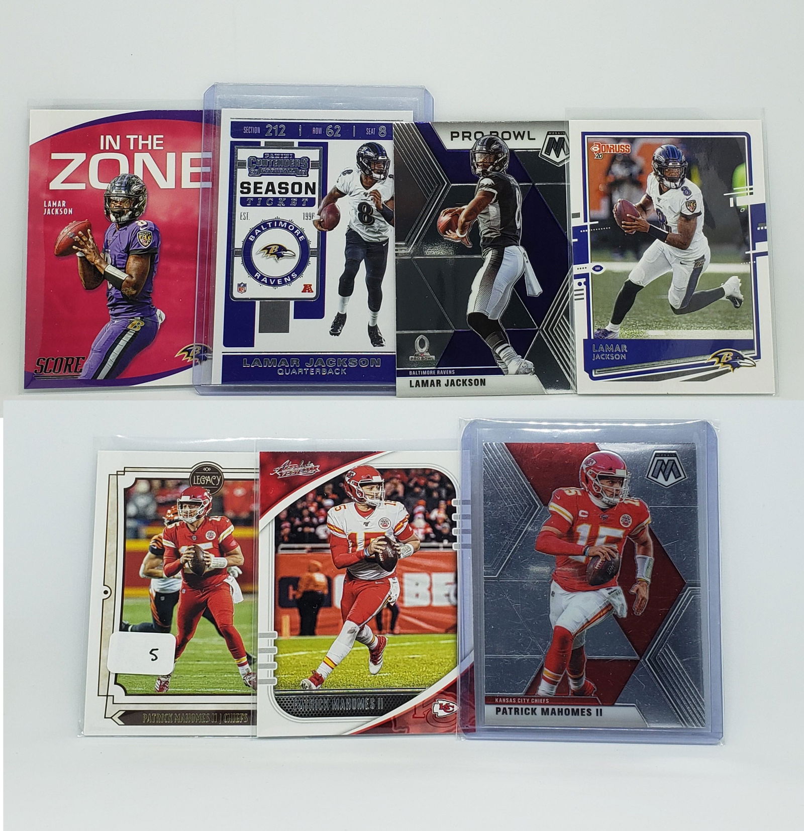 PATRICK MAHOMES AND LAMAR JACKSON CARDS (1 of 1)