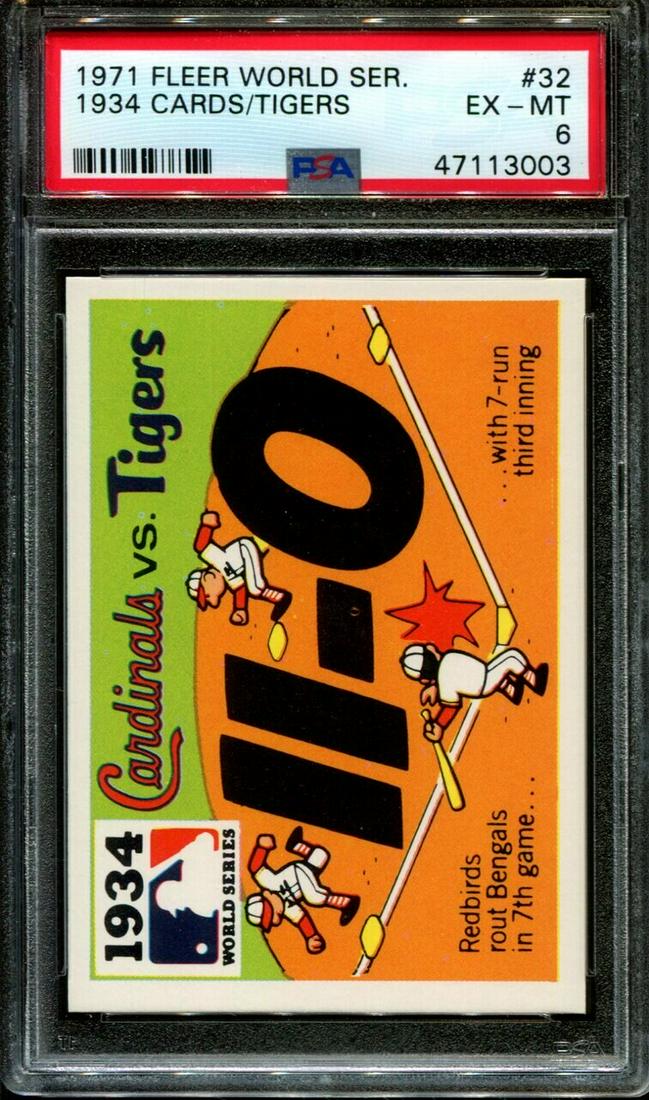 1971 FLEER WORLD SERIES #32 1934 CARDS-TIGERS BLACK (1 of 1)