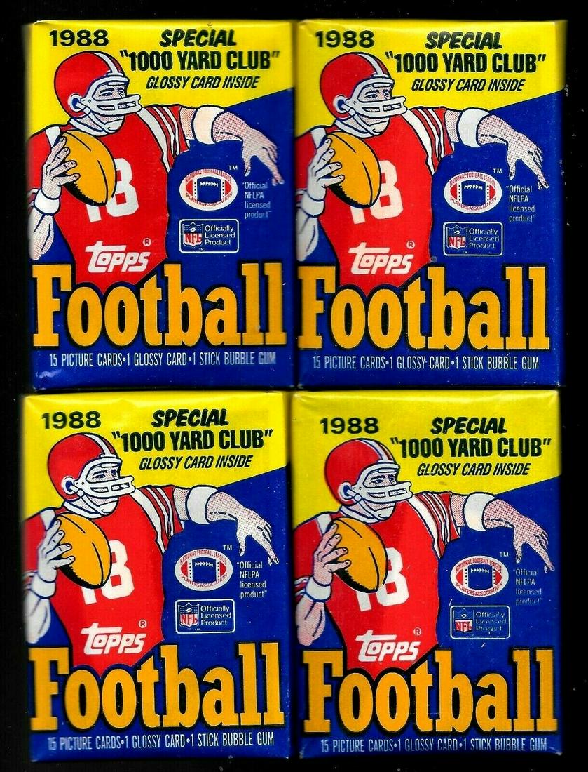 FOUR 1988 Topps Football Factory Sealed Wax Packs (1 of 1)