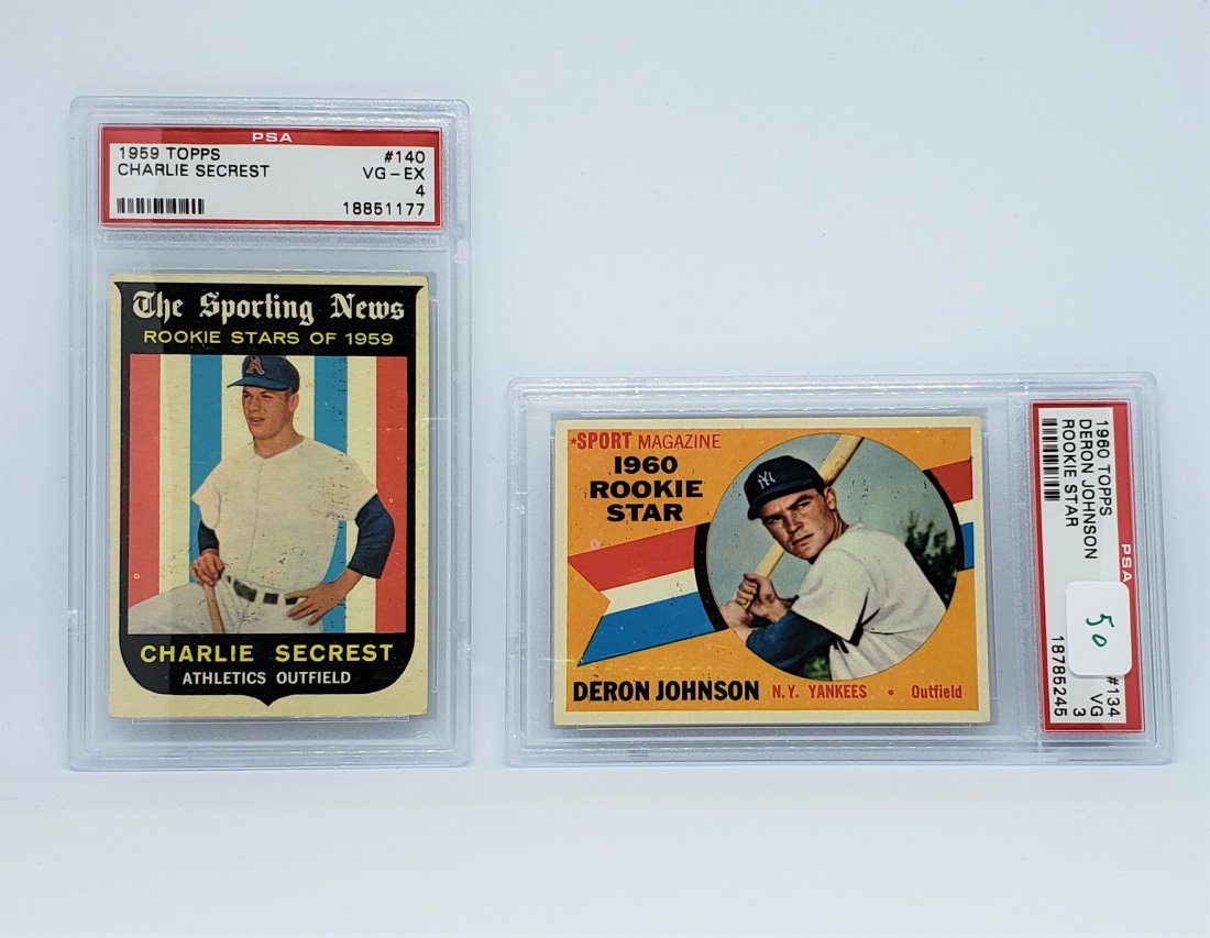 2 GRADED VINTAGE TOPPS BASEBALL ROOKIE STARS CARDS (1 of 1)