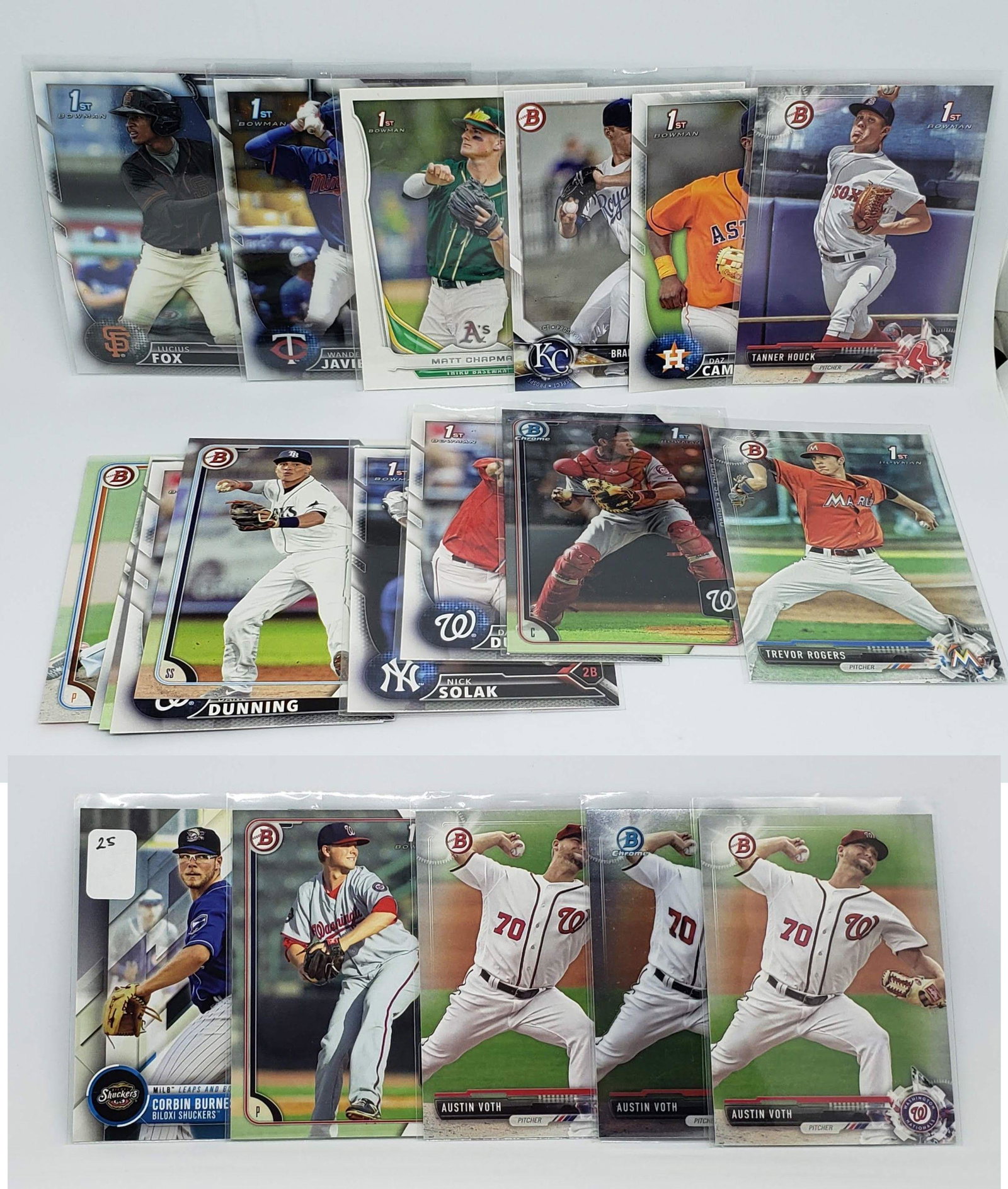 LOT OF 25 1ST BOWMAN AND 1ST BOWMAN CHROME CARDS (1 of 1)