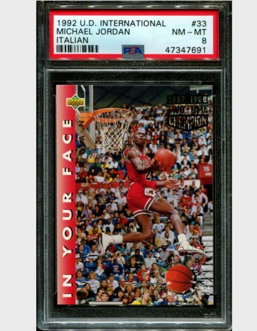 PSA GRADED MICHAEL JORDAN 1992 UPPER DECK ITALIAN PSA: PSA GRADED MICHAEL JORDAN 1992 UPPER DECK ITALIAN PSA 8