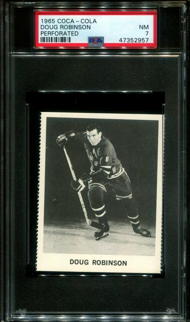1965 COCA-COLA PERFORATED DOUG ROBINSON POP 1 PSA 7: 1965 COCA-COLA PERFORATED DOUG ROBINSON POP 1 PSA 7