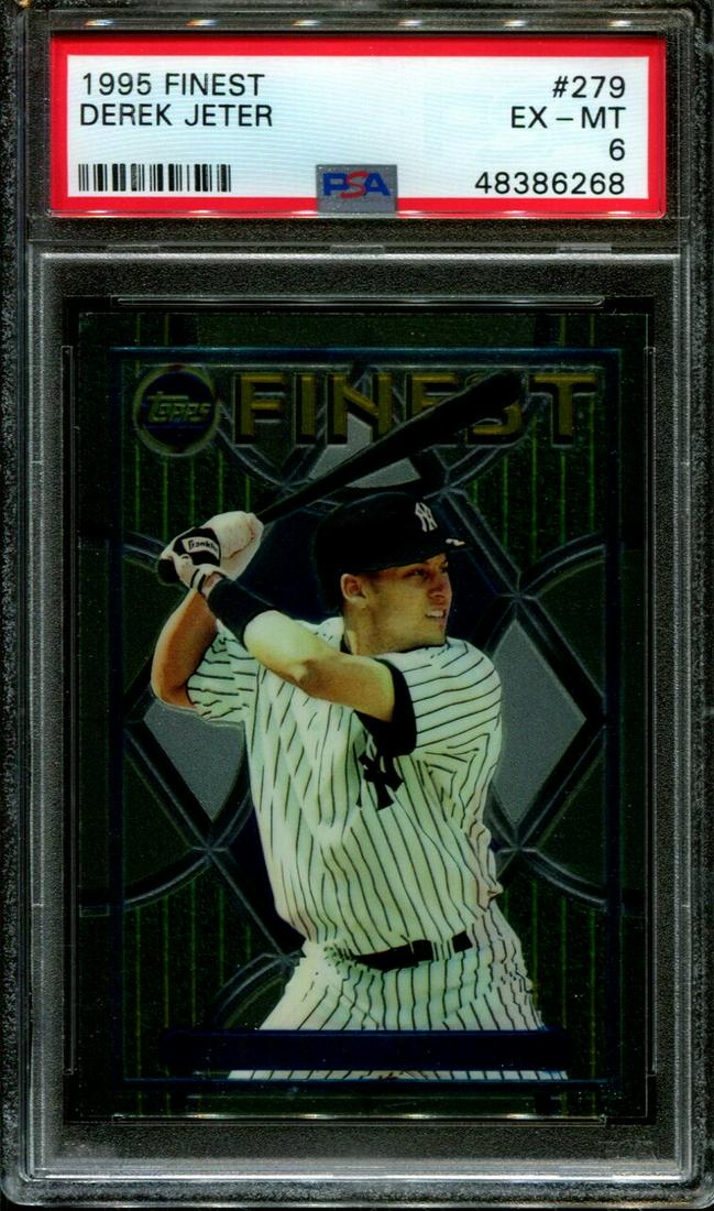 1995 FINEST #279 DEREK JETER YANKEES HOF PSA 6: 1995 FINEST #279 DEREK JETER YANKEES HOF PSA 6