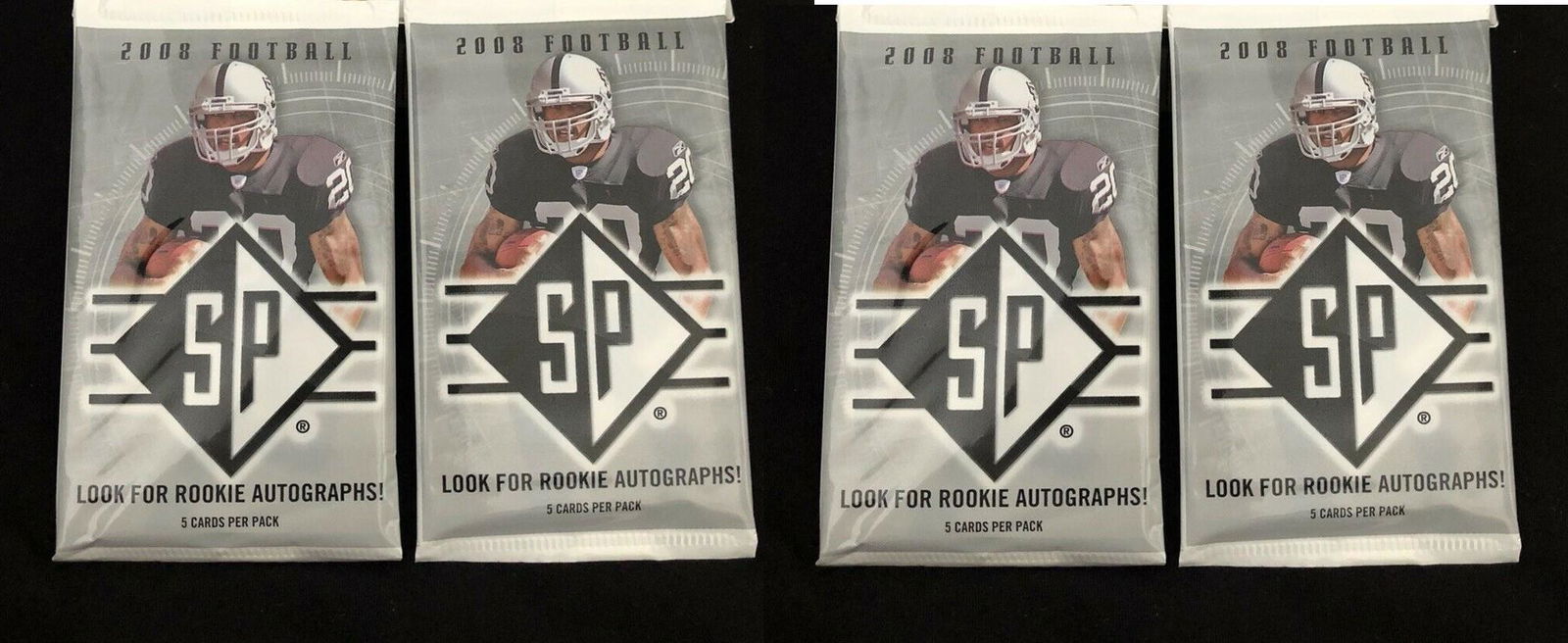 LOT OF 4 Upper Deck 2008 SP Authentic FOOTBALL Packs (1 of 1)