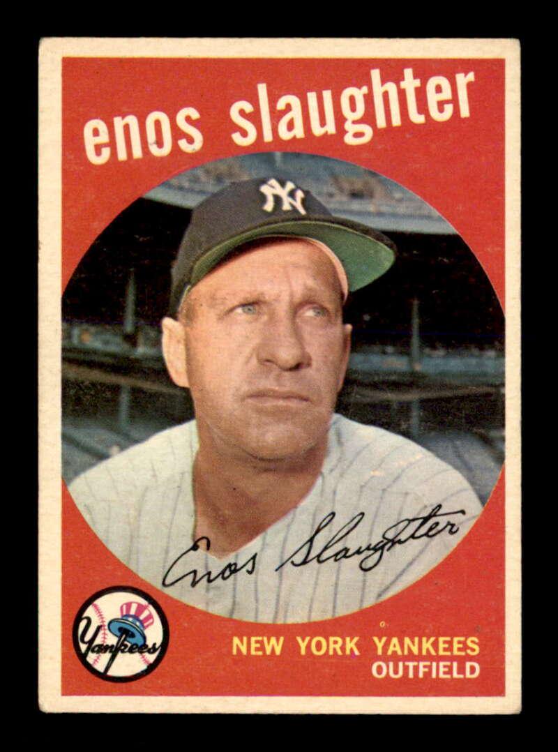 1959 Topps #155 Enos Slaughter NY YANKEES HOF (1 of 2)