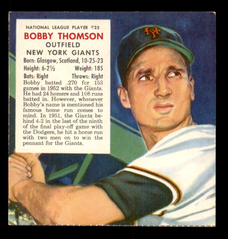 1953 Red Man NL #25 Bobby Thomson NY GIANTS (1 of 2)