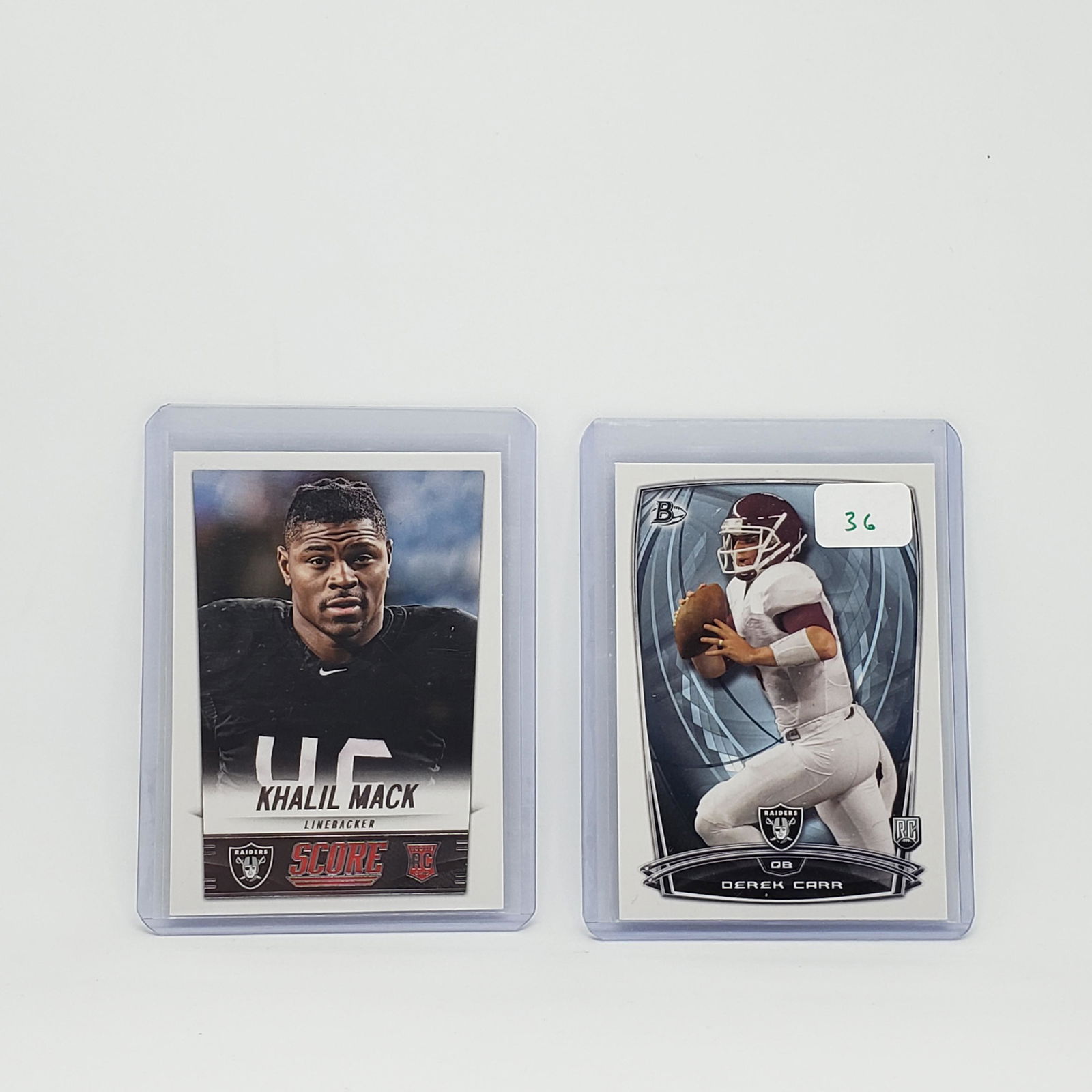 DEREK CARR AND KAHLIL MACK ROOKIE CARDS (1 of 2)