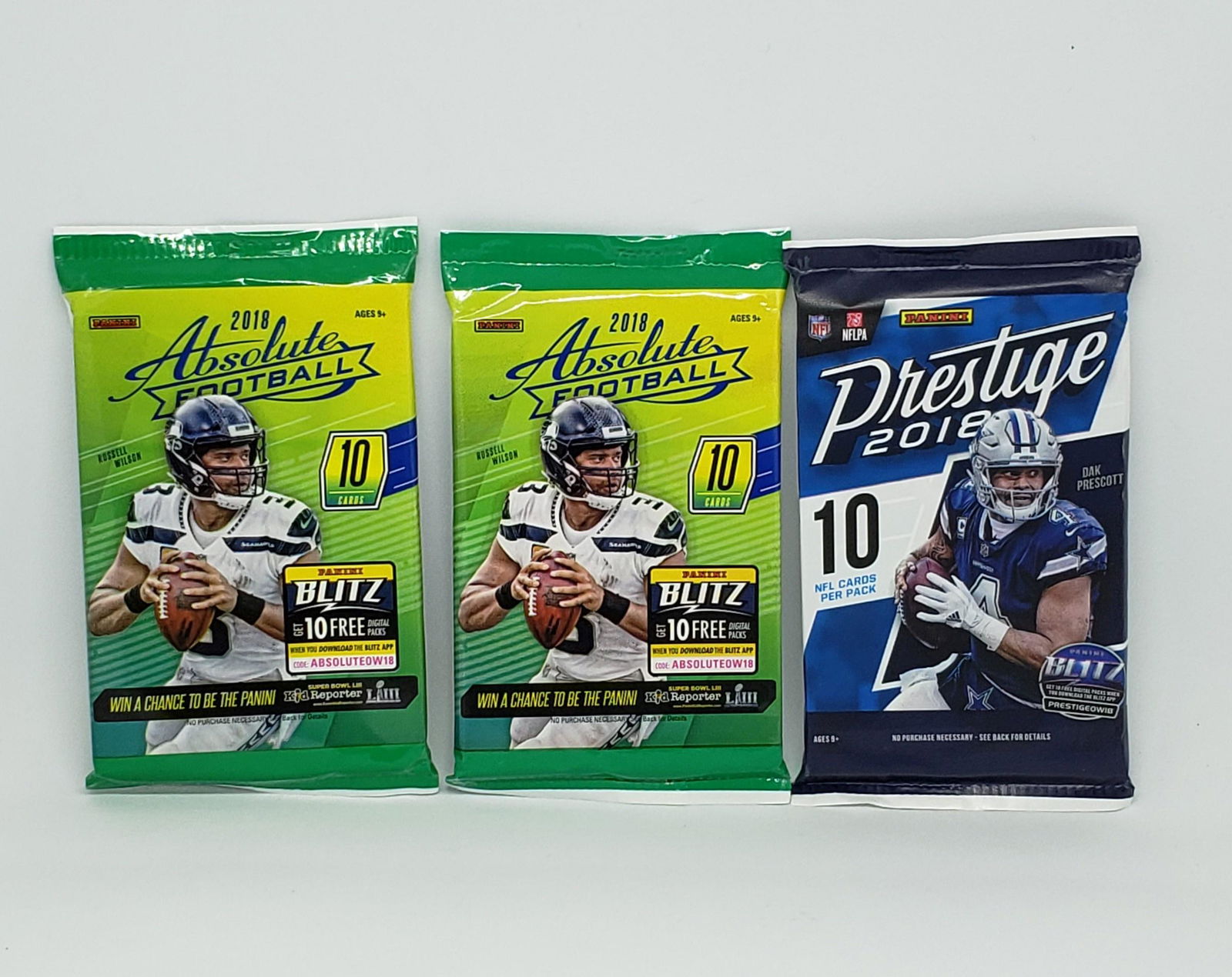 LOT OF 3 PANINI 2018 FOOTBALL CARD PACKS LAMAR JACKSON (1 of 1)