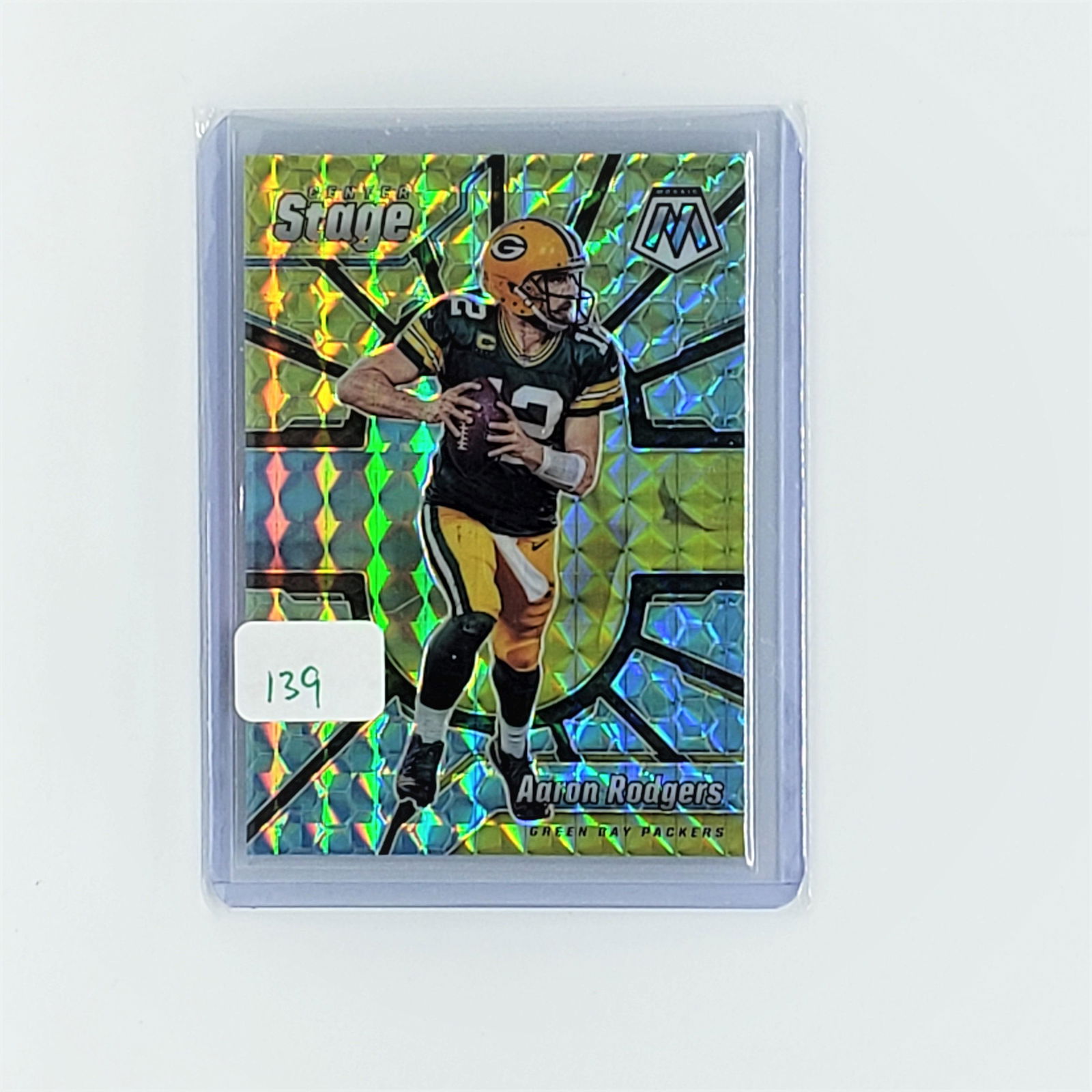 AARON RODGERS MOSAIC CENTER STAGE SILVER PRIZM SSP (1 of 2)