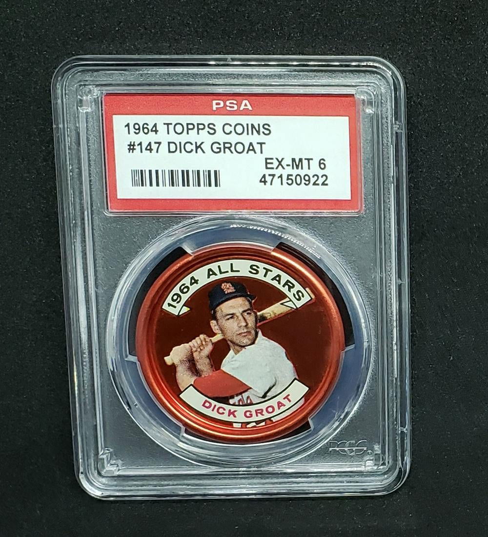 PSA 6 1964 TOPPS ALL STAR COINS DICK GROAT CARDINALS (1 of 2)