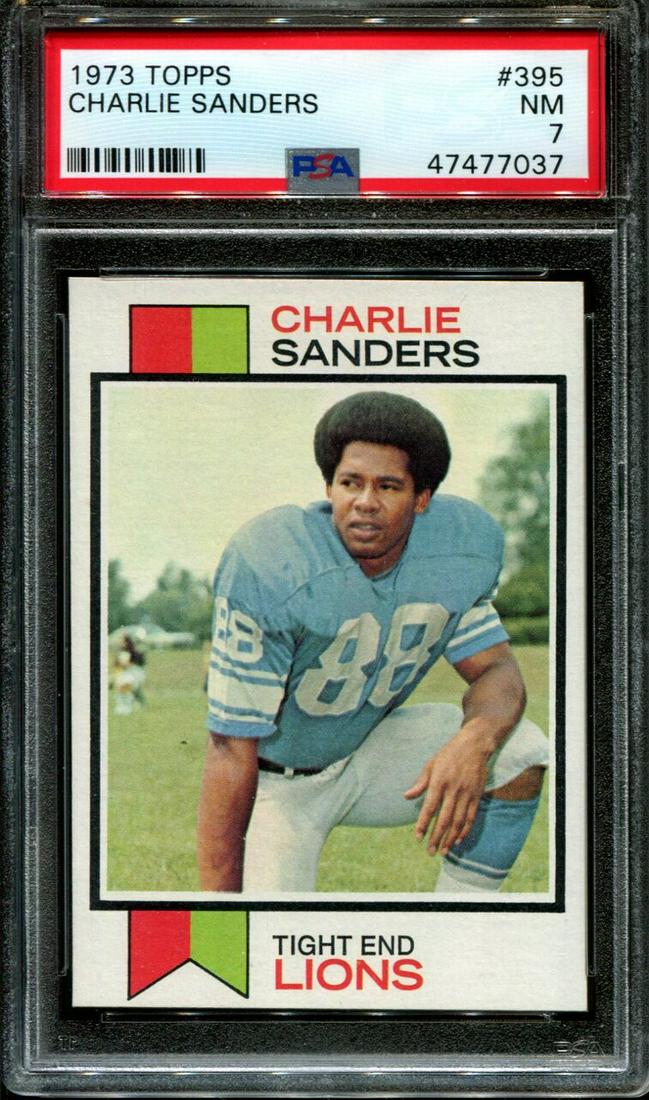 1973 TOPPS #395 CHARLIE SANDERS LIONS HOF PSA 7 (1 of 1)