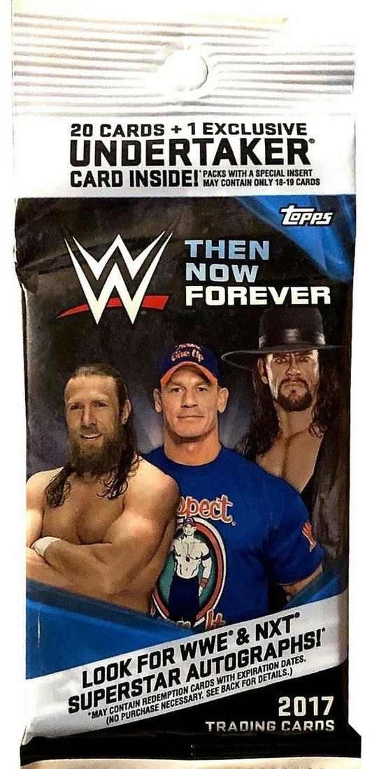 2021 TOPPS WWE THEN AND NOW FOREVER FAT PACK: WWE Wrestling Topps 2017 Then Now Forever Trading Card VALUE Pack 21 Cards