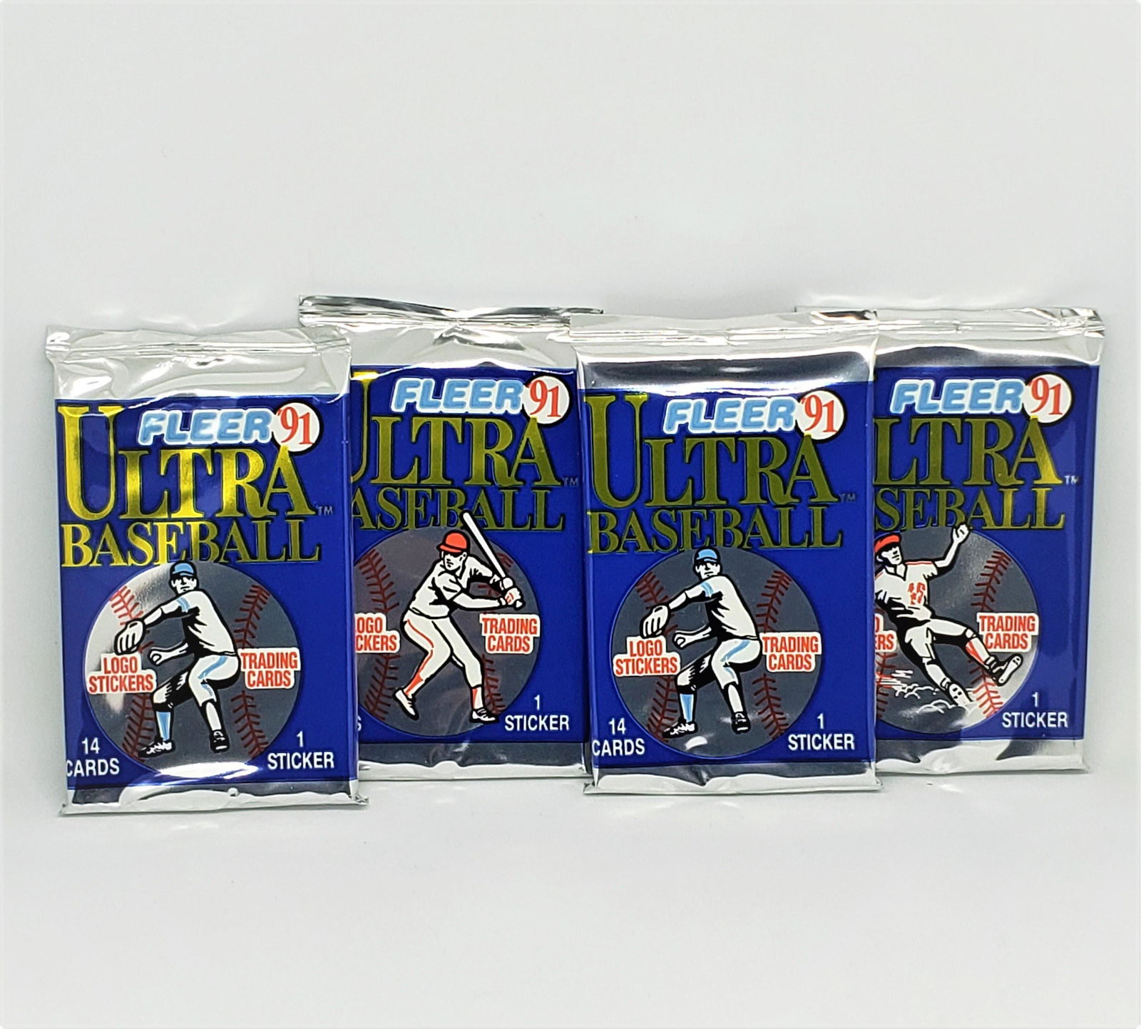 (4PK) 1991 FLEER ULTRA BASEBALL SEALED WAX PACKS (1 of 1)