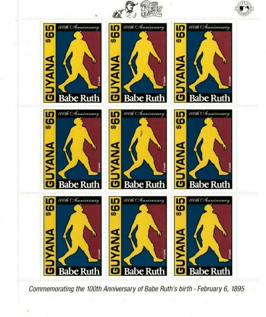 BABE RUTH 100 ANNIVERDARY STAMP SHEET MINT (1 of 1)